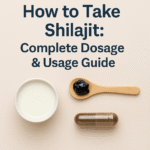 A picture showing how to take shilajit and various forms of shilajit