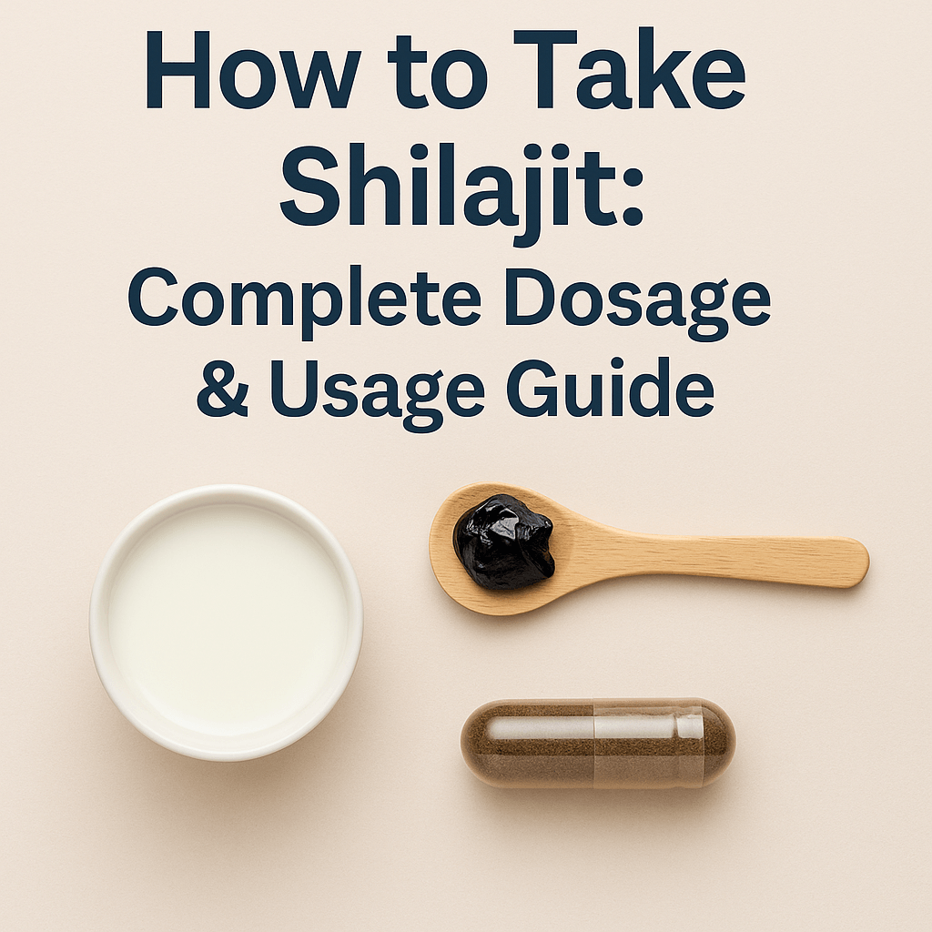 A picture showing how to take shilajit and various forms of shilajit